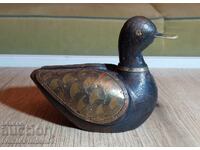 Sculptură în lemn, feronerie vintage din alamă pentru cunoscători, excelentă