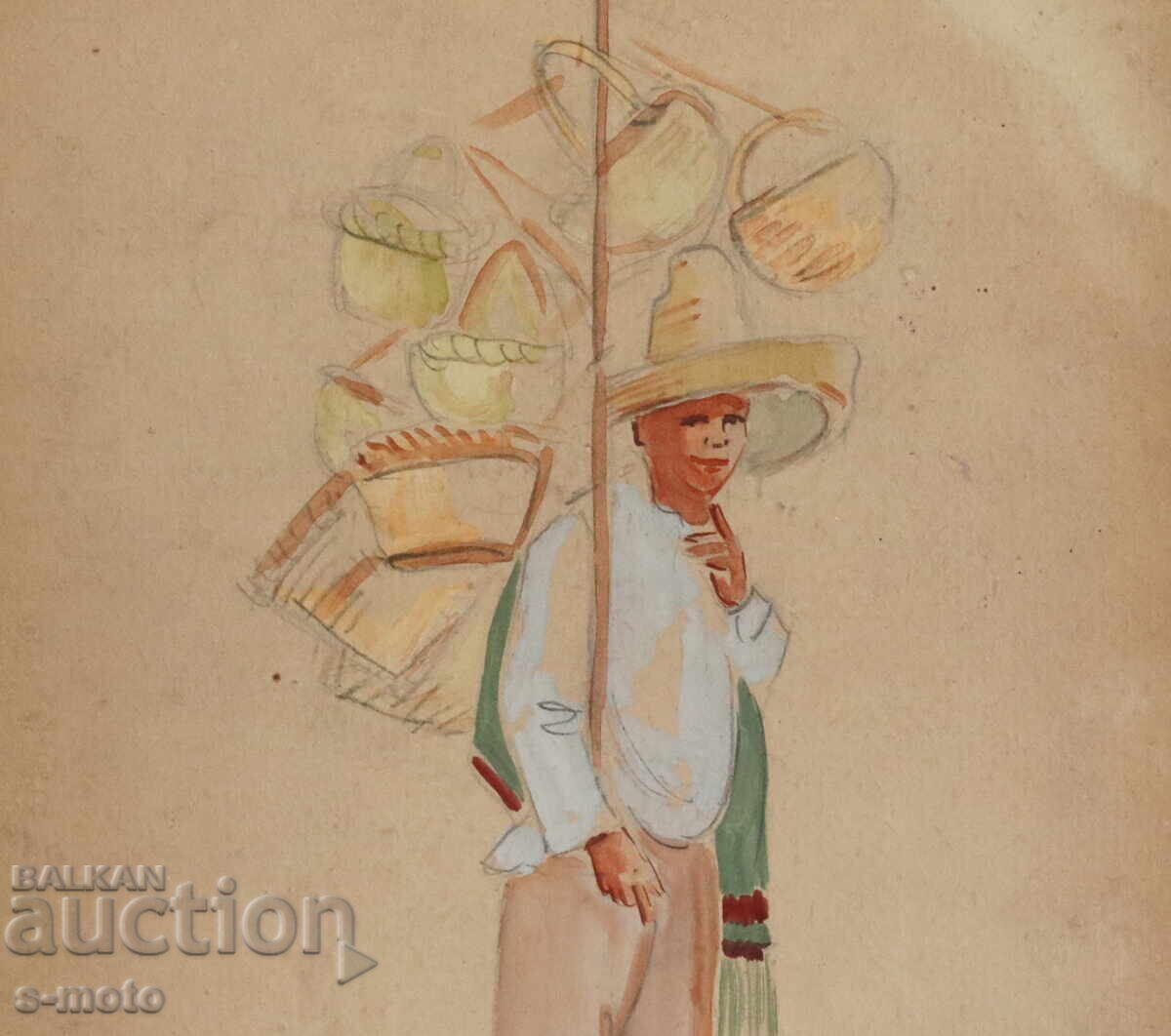 Gouache painting, stage design, ballet, costume design project, 1958 - 5