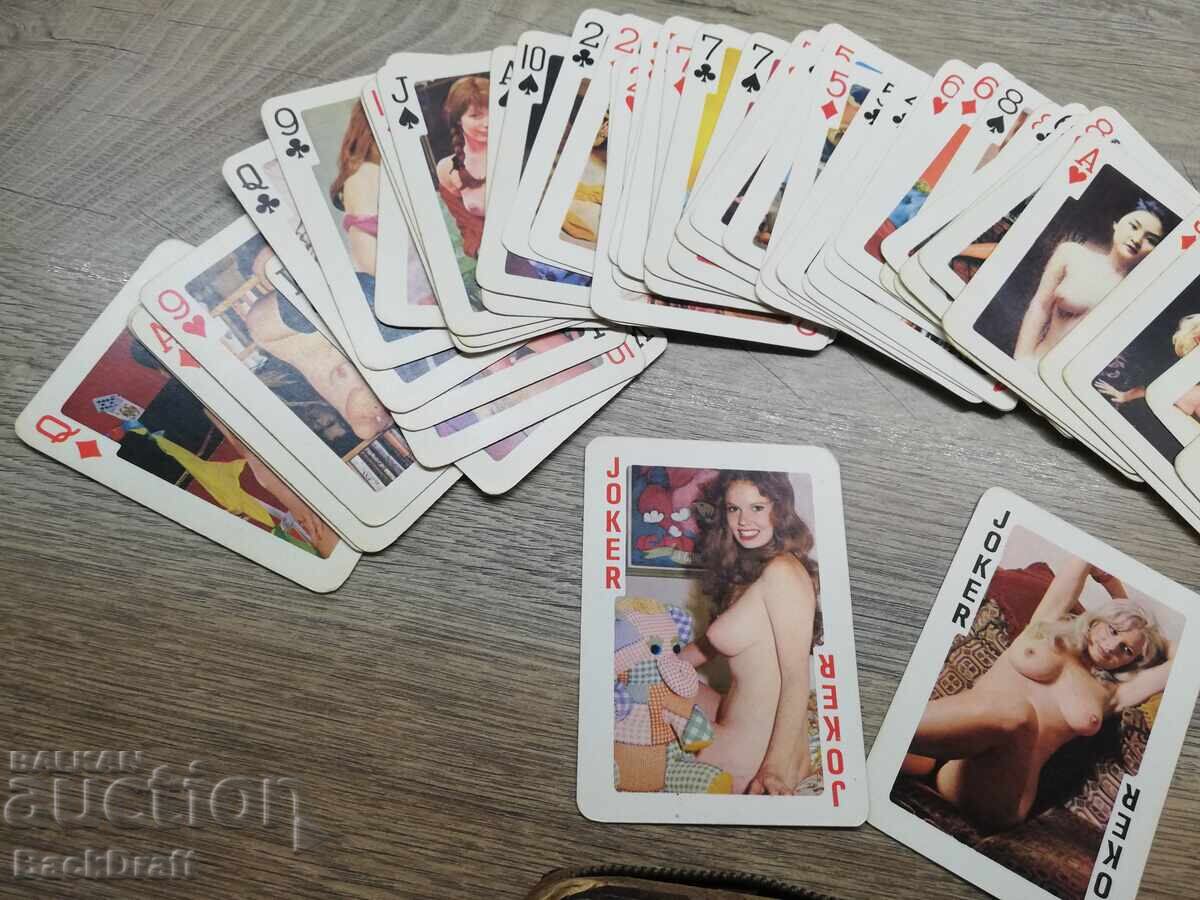 Δημοπρασία Παλιές Ρετρό Ερωτικές Κάρτες, Τράπουλα με Δερμάτινη Θήκη