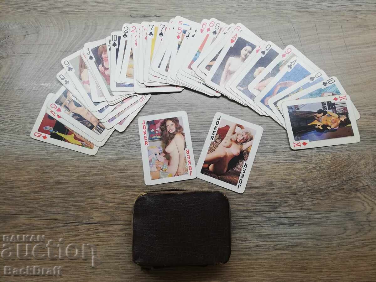 Παλιές Ρετρό Ερωτικές Κάρτες, Τράπουλα με Δερμάτινη Θήκη