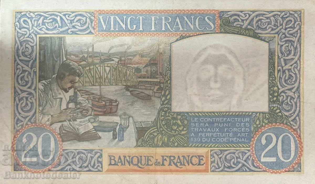 Franta 20 Franci 1941 Pick 92b Ref 8184 cu preț 380.00 BGN | € 194.29 Franta 20 Franci 1941 Pick 92b Ref 8184 cu preț 380.00 BGN | € 194.29