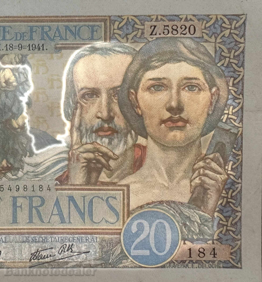 Franta 20 Franci 1941 Pick 92b Ref 8184 Franta 20 Franci 1941 Pick 92b Ref 8184