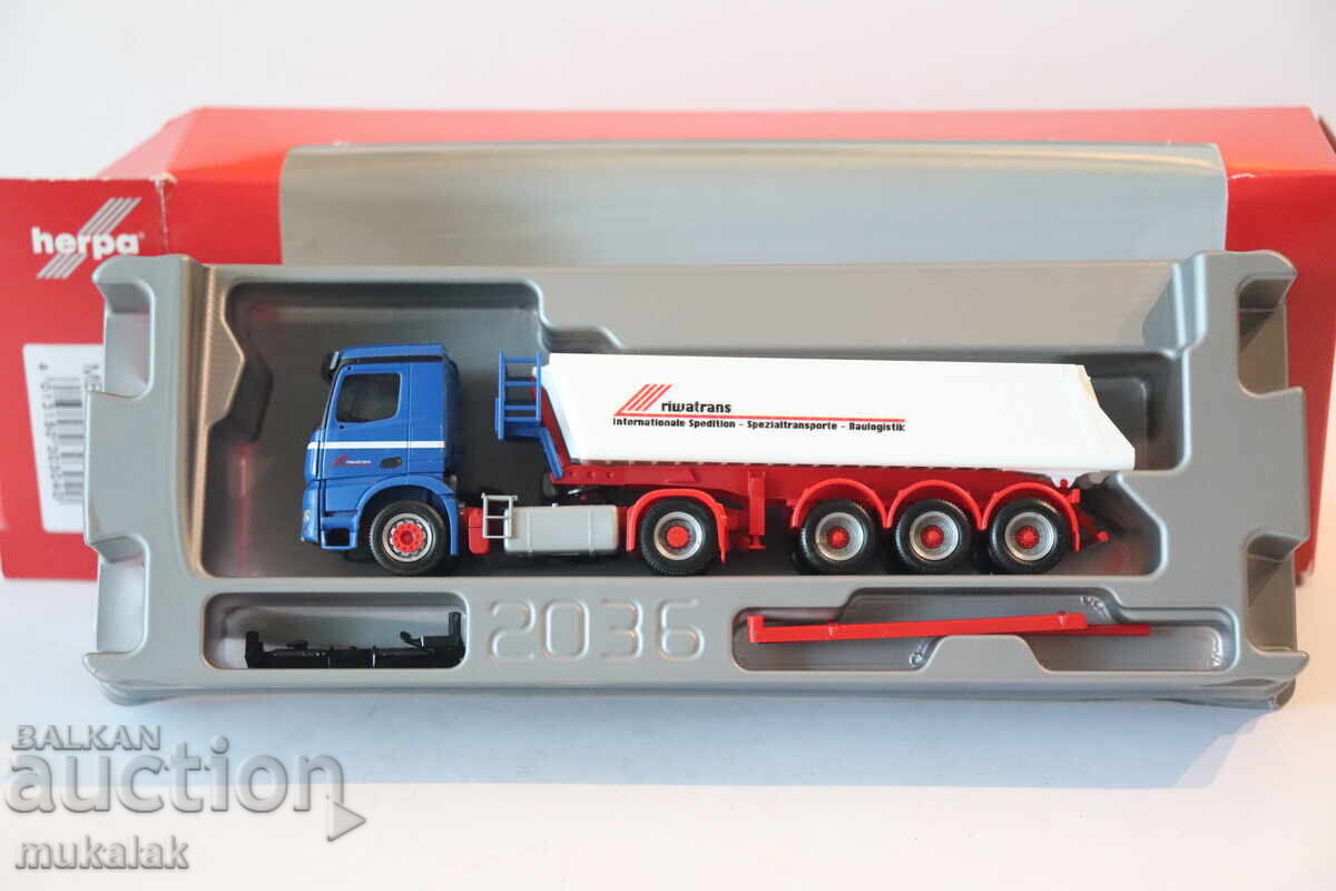 HERPA H0 1/87 MERCEDES DUMP TRUCK GONDOLA TRUCK MODEL with price 70.00 BGN | € 35.79