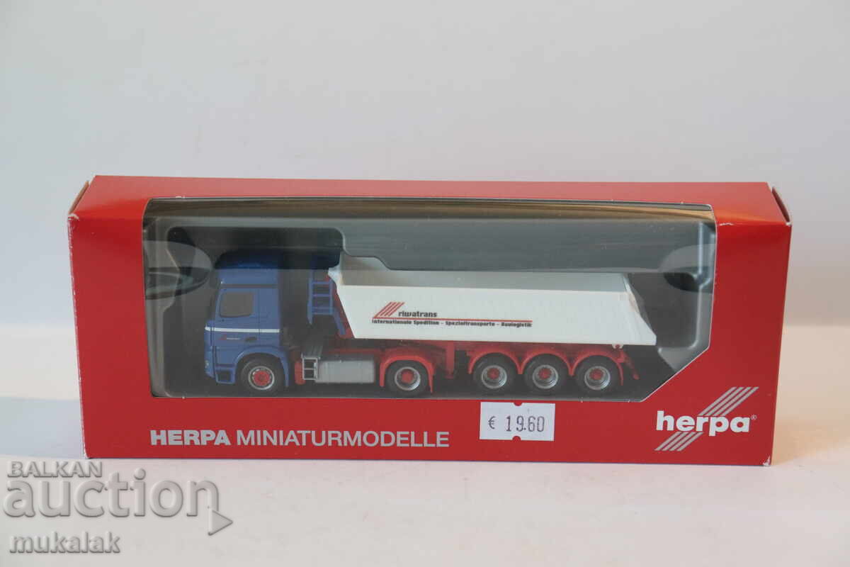 HERPA H0 1/87 MERCEDES DUMP TRUCK GONDOLA TRUCK MODEL