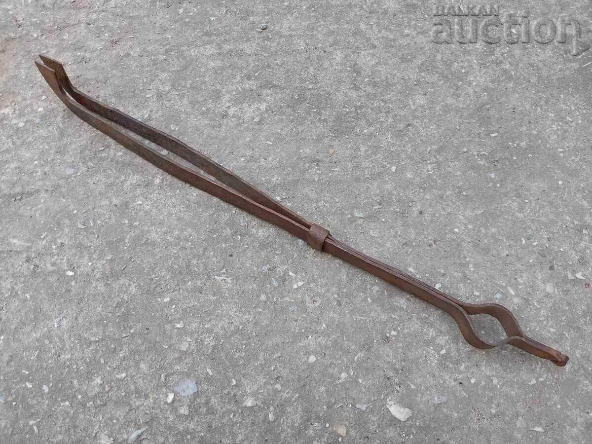 Παλιές ΠΡΩΤΟΓΕΝΕΣ σφυρηλατημένες χειροποίητες λαβίδες από σφυρήλατο σίδερο - 5
