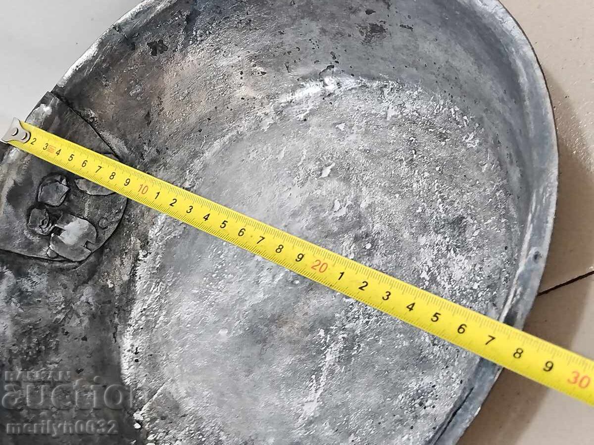 Παλιό χάλκινο ταψί, χαλκός, δίσκος, χάλκινο δοχείο - 5