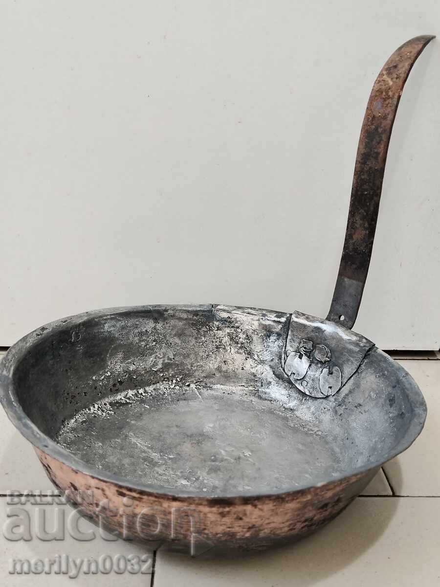 Παλιό χάλκινο ταψί, χαλκός, δίσκος, χάλκινο δοχείο