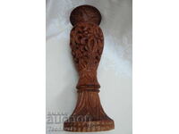 Large handmade and carved wooden vase