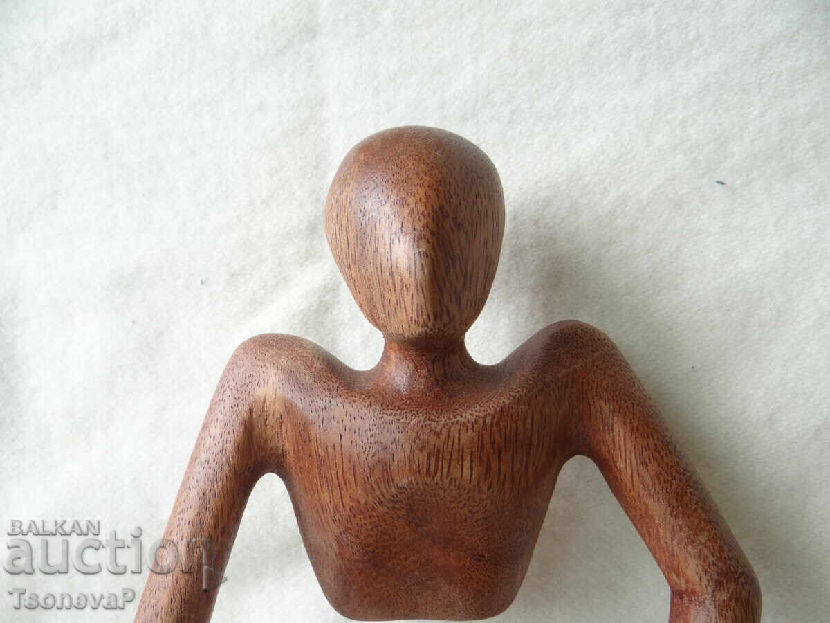 Auction Wayne Rendall Carved Wood Figurine "The Thinker" Auction Wayne Rendall Carved Wood Figurine "The Thinker"