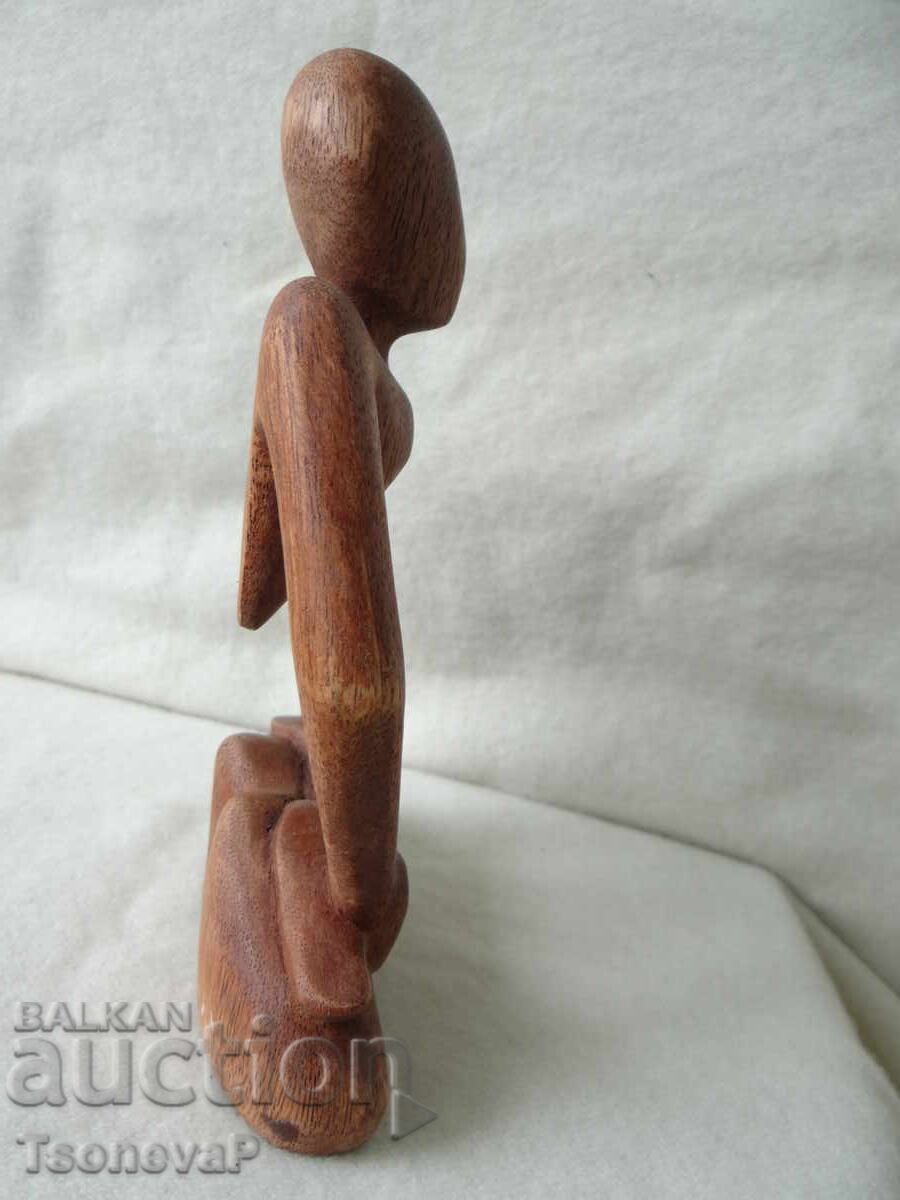 Wayne Rendall Carved Wood Figurine "The Thinker" - 6 Wayne Rendall Carved Wood Figurine "The Thinker" - 6
