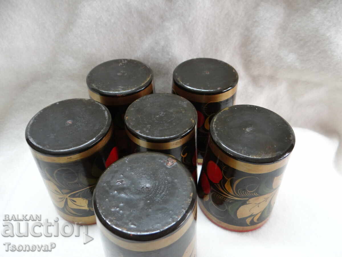 Delivery of Wooden Russian Cups, Khokhloma Delivery of Wooden Russian Cups, Khokhloma