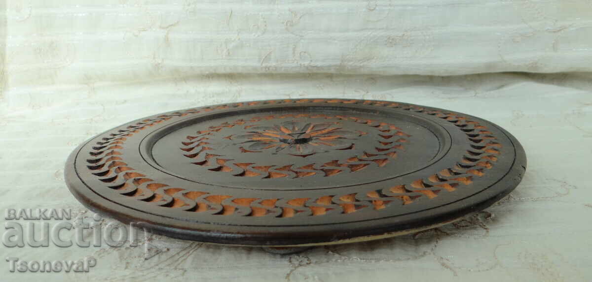 Ξύλινο πιάτο για κρέμασμα, ξυλόγλυπτο - 5 Ξύλινο πιάτο για κρέμασμα, ξυλόγλυπτο - 5