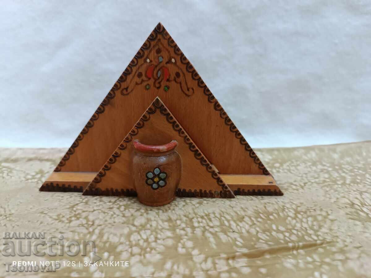 Double wooden napkin holder with 2 toothpick holders with price 10.00 BGN | € 5.11 Double wooden napkin holder with 2 toothpick holders with price 10.00 BGN | € 5.11