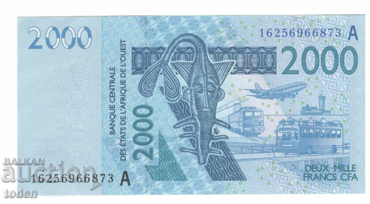 Κοτ Ντιβουάρ - 2.000 Φράγκα CFA - 2016 - P# 116Ap - Χαρτί