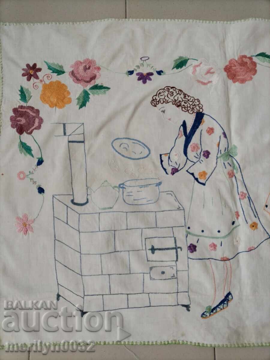 Σταρό κεντημένο χαλί τοίχου για κουζίνα, πανοραμικό χαλί με τιμή 51.00 BGN | € 26.08