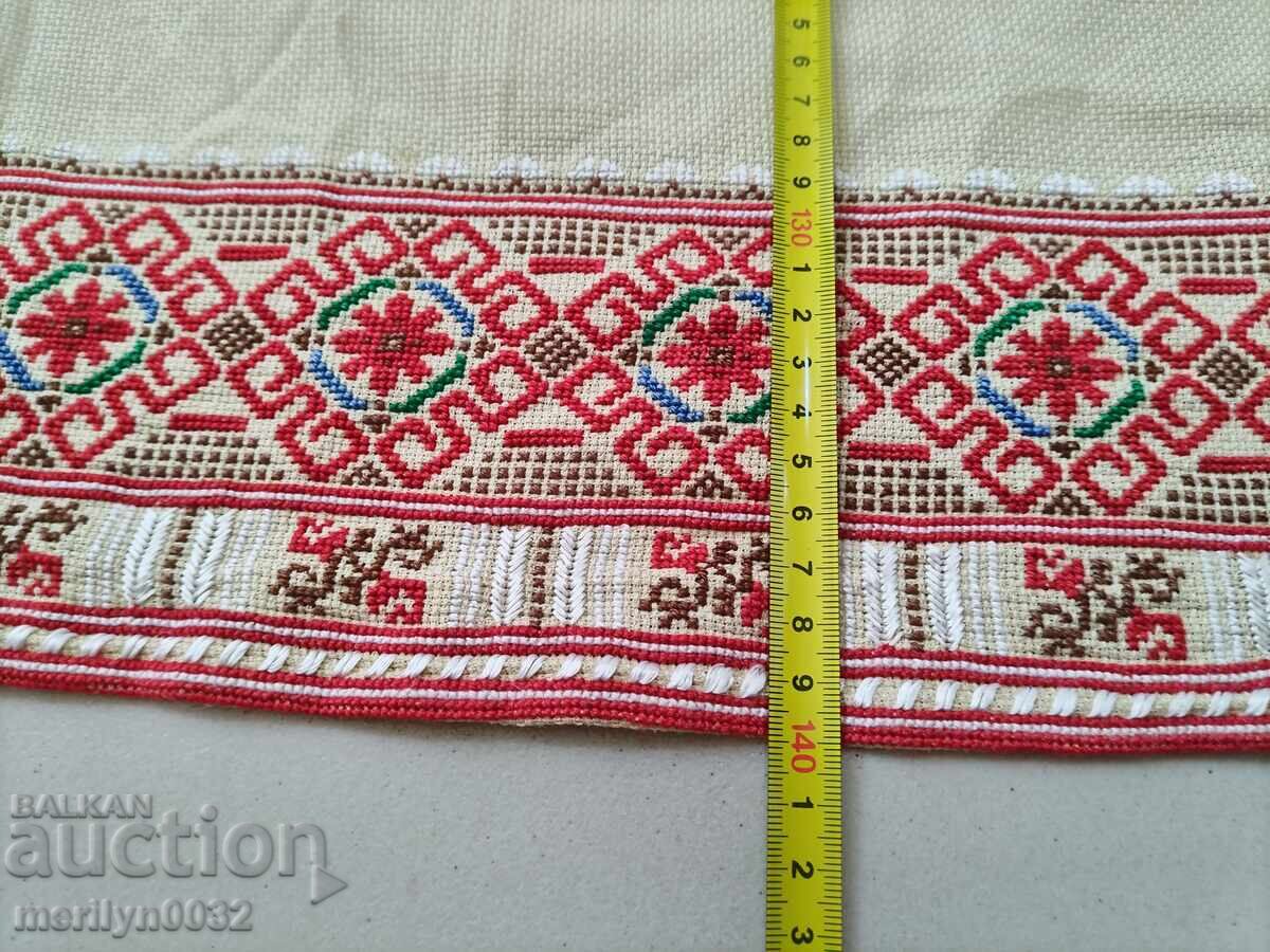 Παλαιό χειροποίητο κέντημα κάλυμμα καρέ διακόσμηση κέντημα - 5