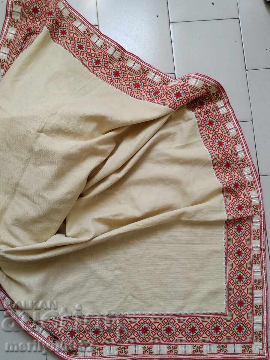 Παλαιό χειροποίητο κέντημα κάλυμμα καρέ διακόσμηση κέντημα - 7