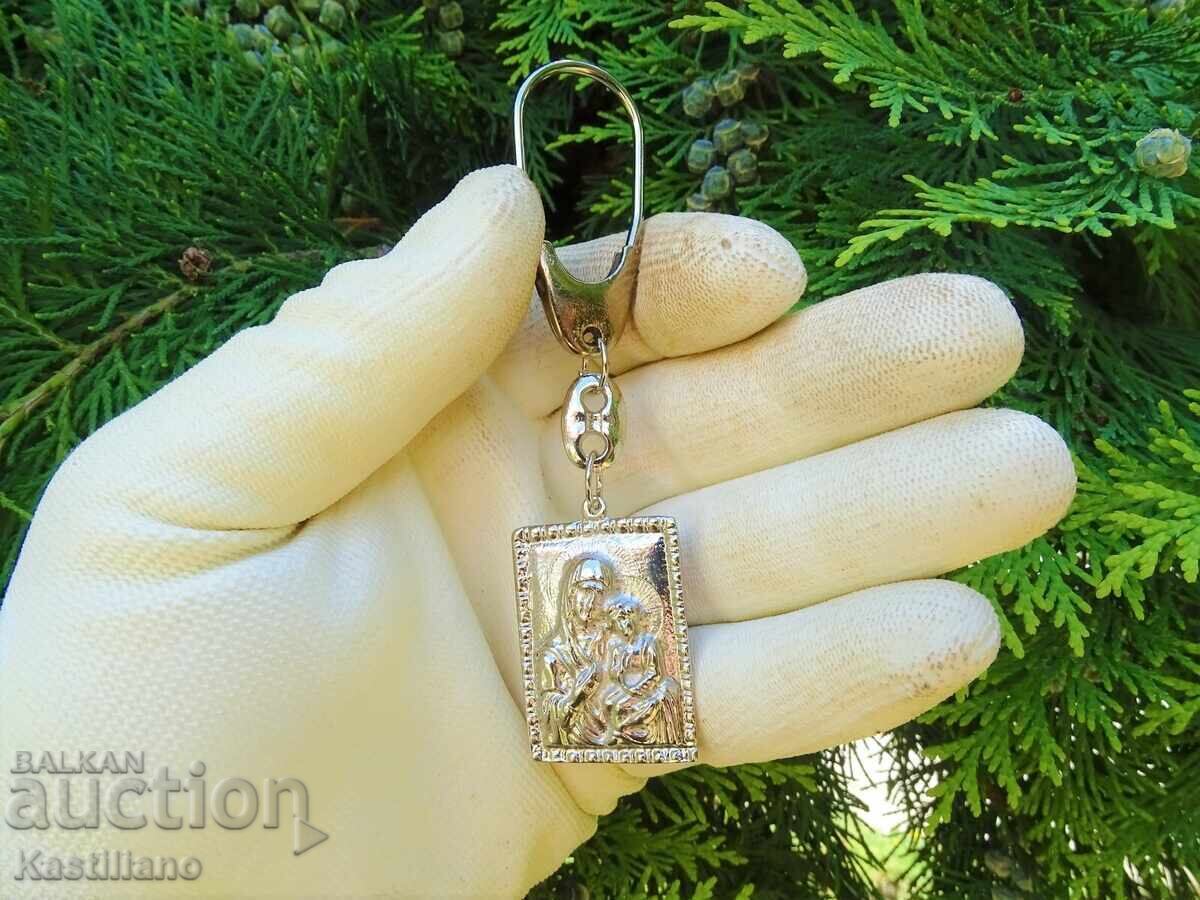 Christian keychain with an image of the Virgin Mary