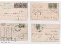 1904-14 4 bucăți CĂRȚI POȘTALE Călătorite