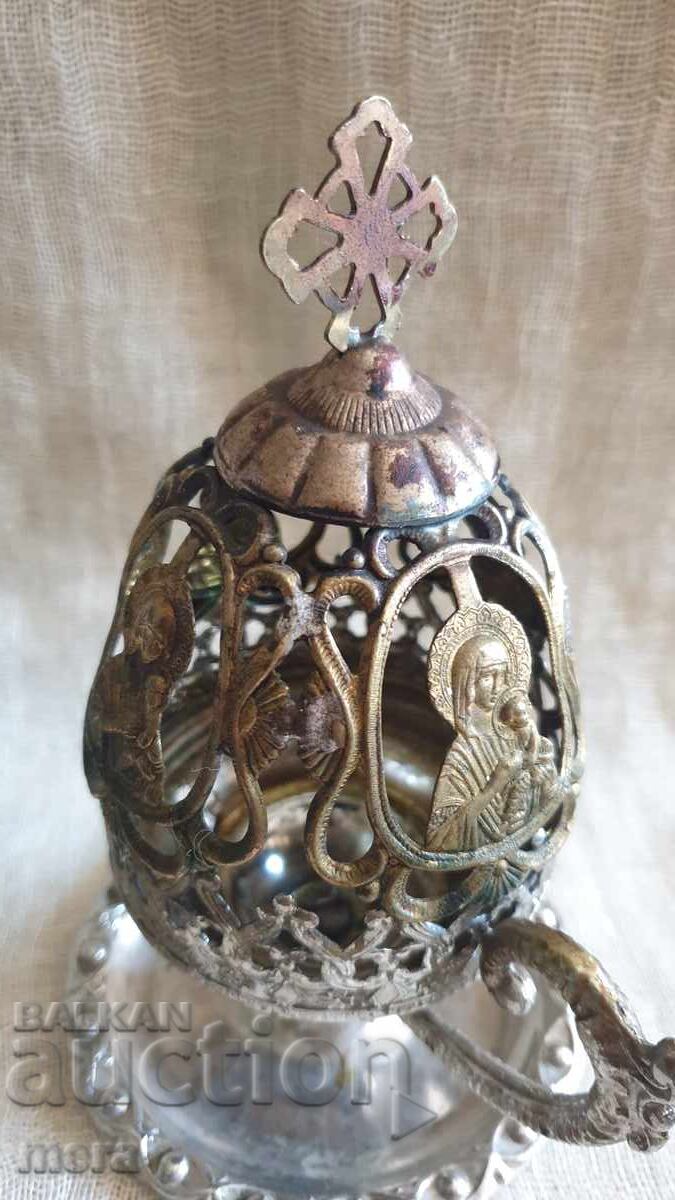 Veche candelă din alamă - lampă - 5