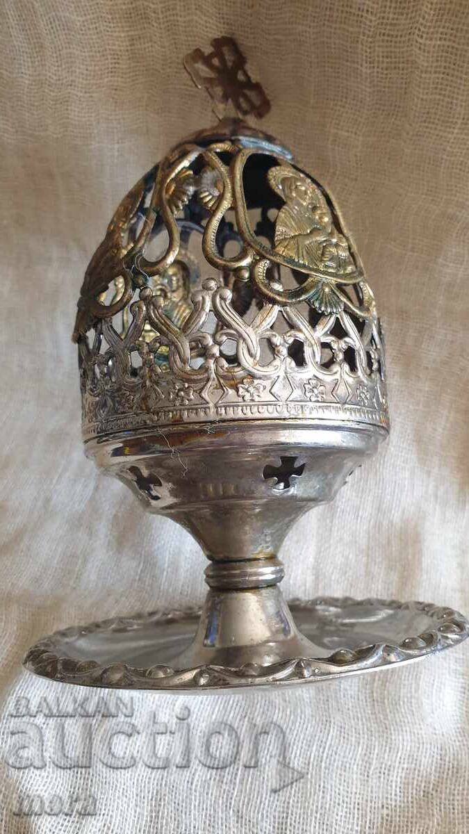 Veche candelă din alamă - lampă - 7