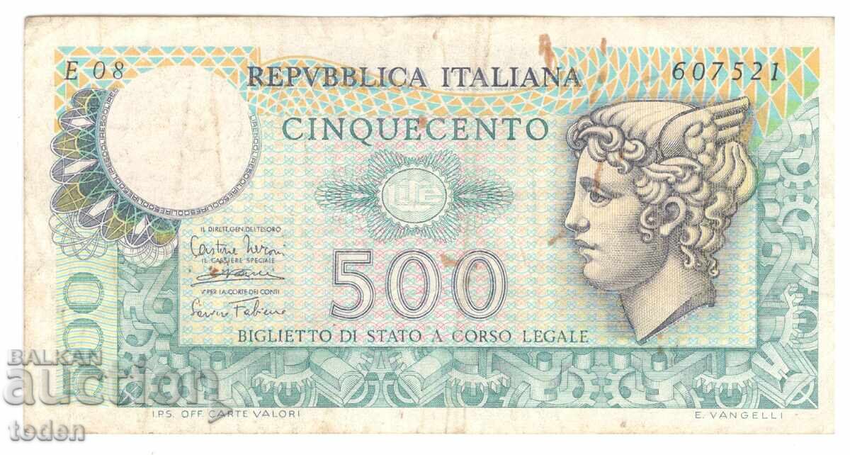 Ιταλία-500 Λίρες-1974-P# 94a.1-Mercurio-Χαρτί Ιταλία-500 Λίρες-1974-P# 94a.1-Mercurio-Χαρτί