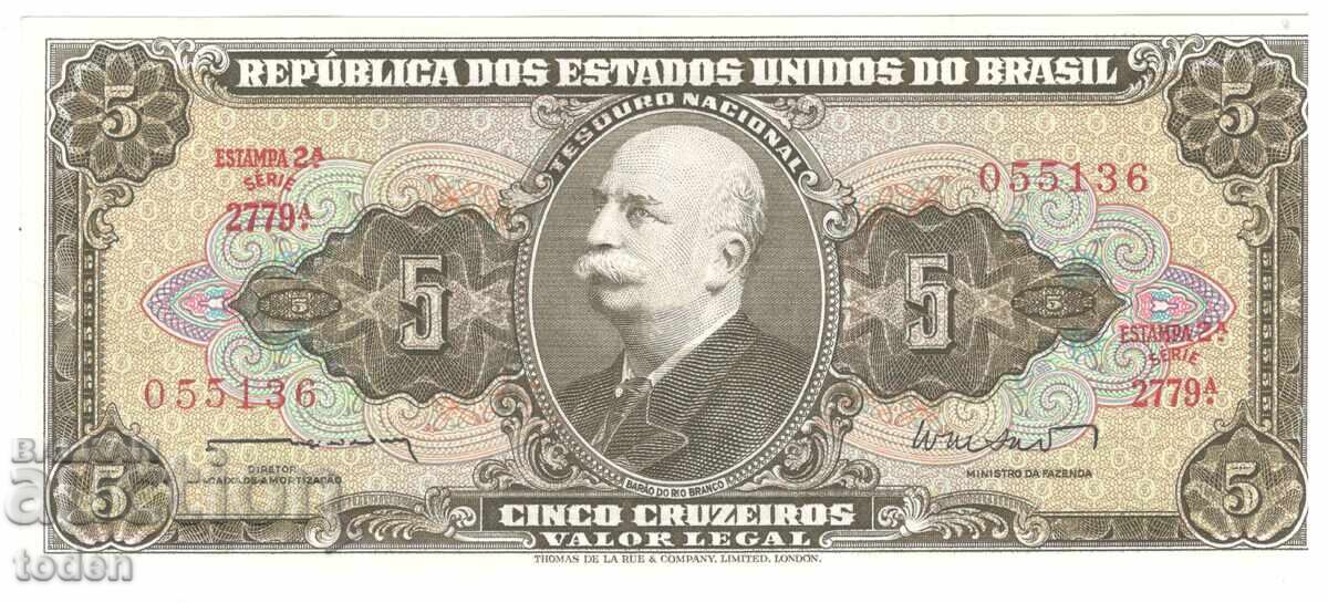 Brazil - 5 Cruzeiros - 1962 - P# 176a - Paper