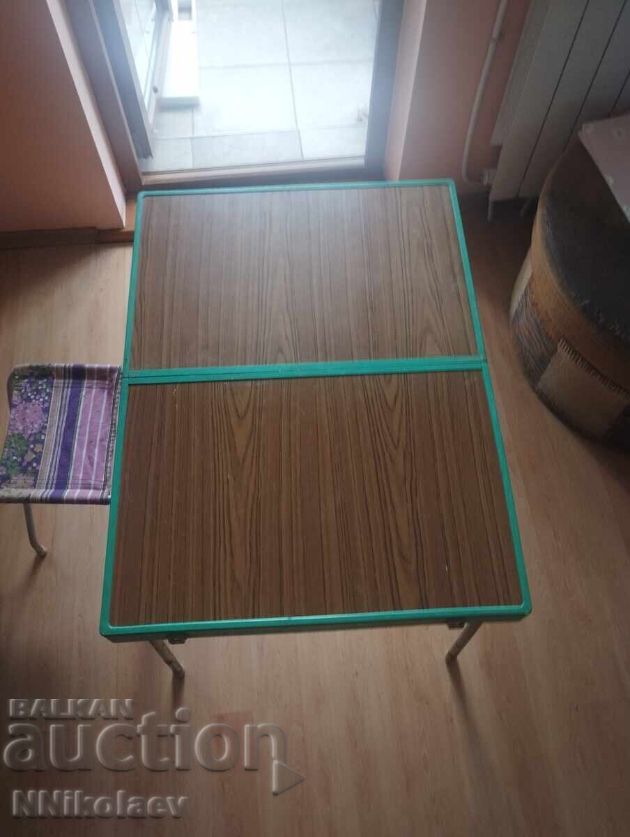 Folding table and stool for terrace picnic camping fishing with price € 6.13 | 11.99 BGN Folding table and stool for terrace picnic camping fishing with price € 6.13 | 11.99 BGN