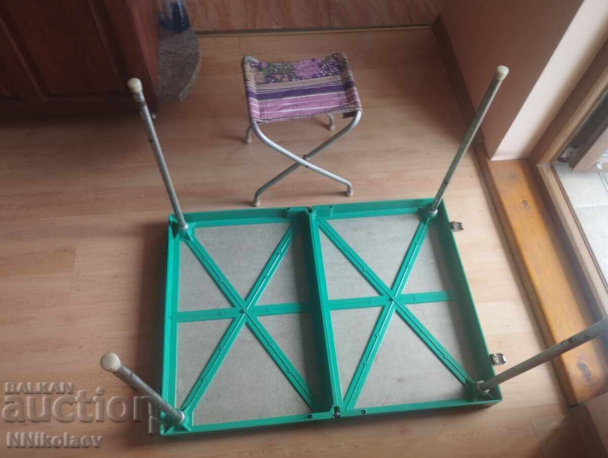 Аукцион Сгъваема маса и столче за тераса пикник къмпинг риболов