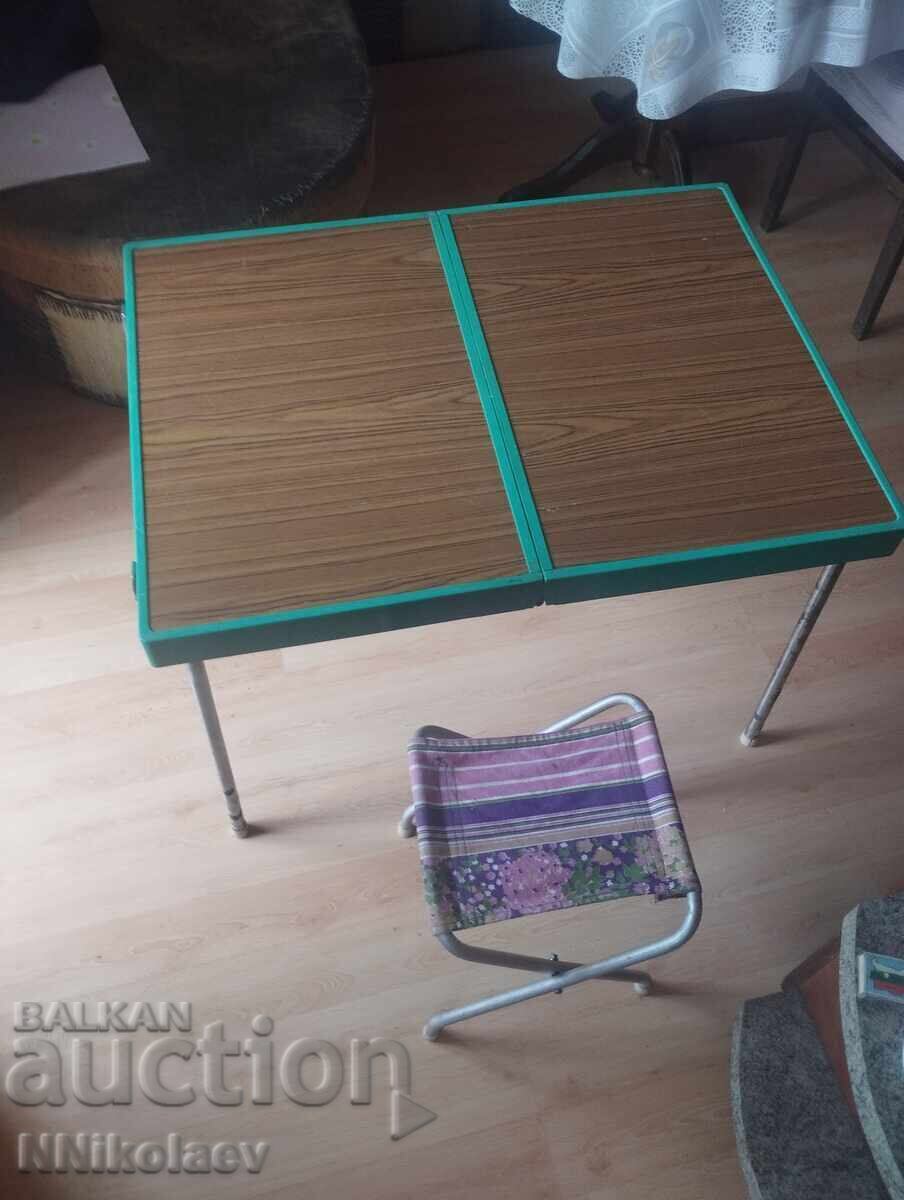 Folding table and stool for terrace picnic camping fishing Folding table and stool for terrace picnic camping fishing
