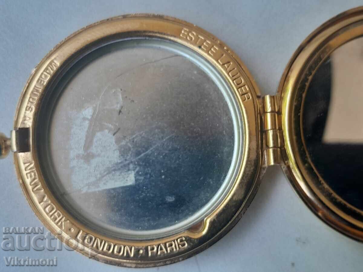 Licitație Estee Lauder, pudrieră, oglindă, cutie, Made in USA
