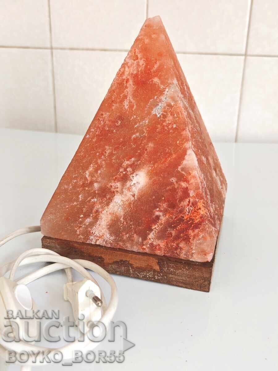 Όμορφη Παλιά Επιτραπέζια Λυχνία Πυραμίδα Ιμαλαϊκό Αλάτι - 5