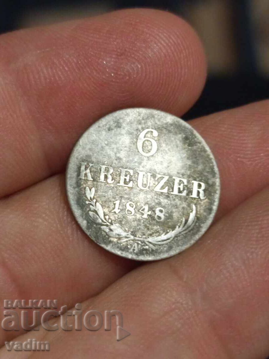 Delivery of 6 Kreuzer 1848