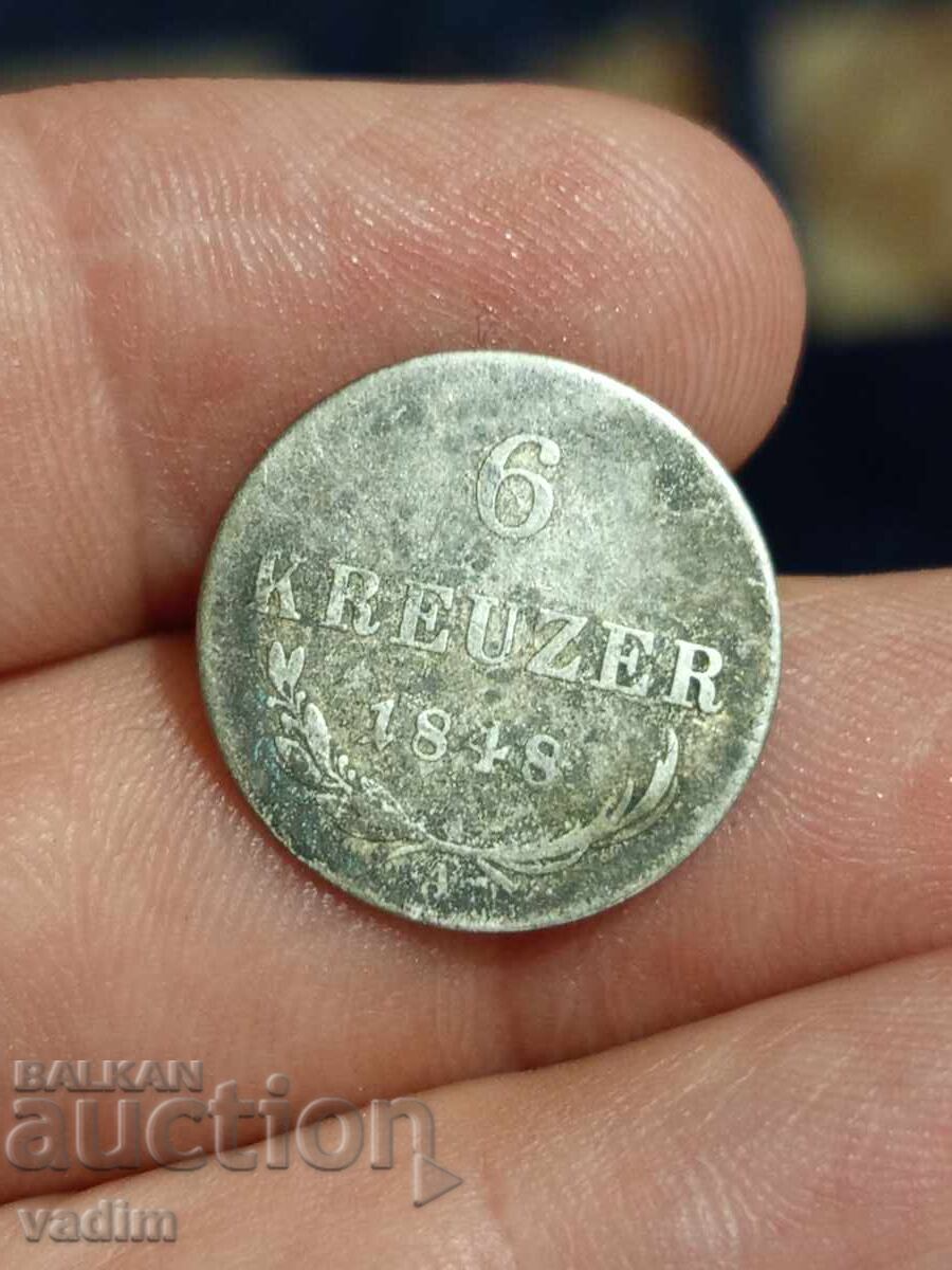 6 Kreuzer 1848
