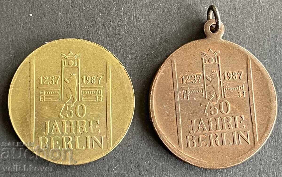 41291 GDR Βουλγαρία 2 μετάλλια 750γρ. Βερολίνο αδελφοποιημένο με Σόφια