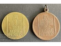 41291 GDR Βουλγαρία 2 μετάλλια 750γρ. Βερολίνο αδελφοποιημένο με Σόφια