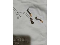 Lot - colier cu diamante și cercei