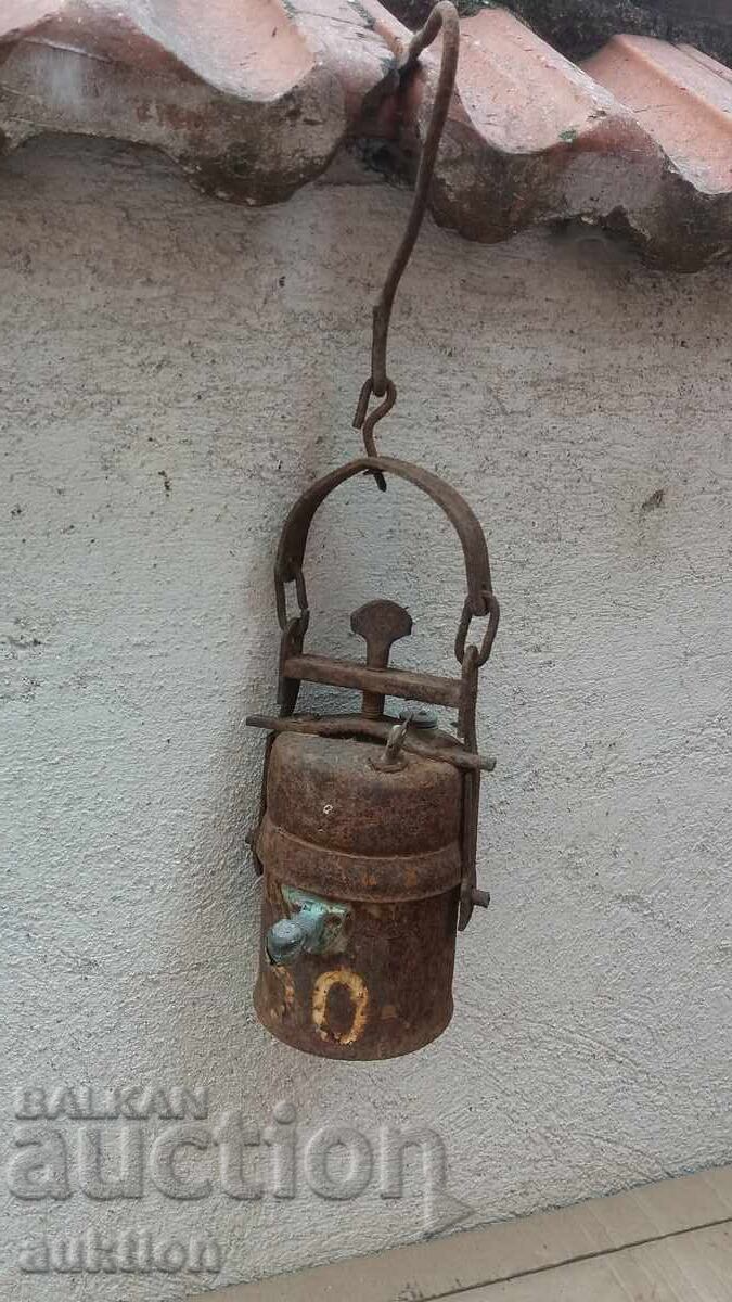 Δημοπρασία αντίκα φανάρι ανθρακωρύχου Carbide