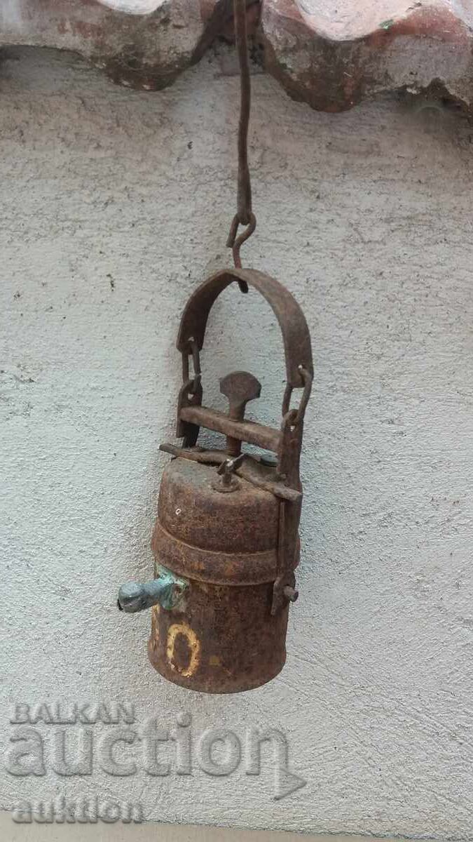 αντίκα φανάρι ανθρακωρύχου Carbide