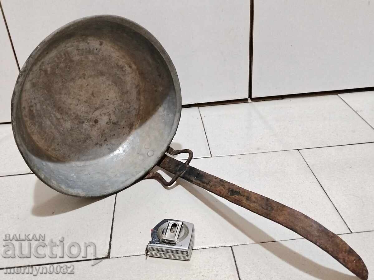 Стар меден тиган, бакър, тава, меден съд - 5