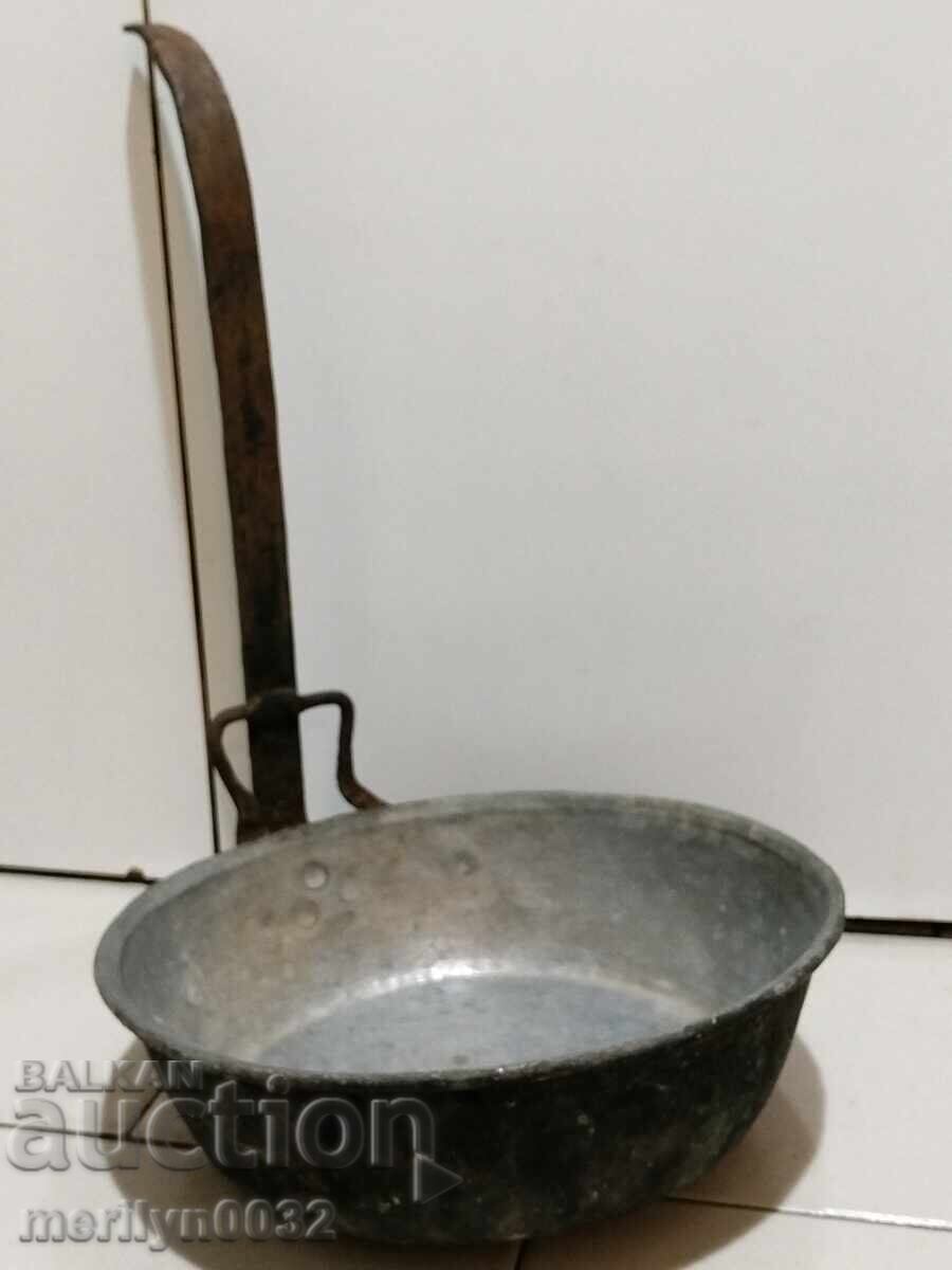 Стар меден тиган, бакър, тава, меден съд