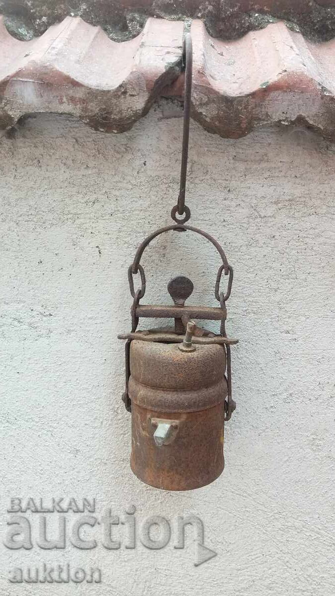 antique Carbide miner's lamp lantern