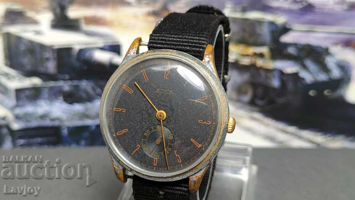 Ceas de mână militar WW 2 cu cadran negru cu preț 350.00 BGN | € 178.95 Ceas de mână militar WW 2 cu cadran negru cu preț 350.00 BGN | € 178.95