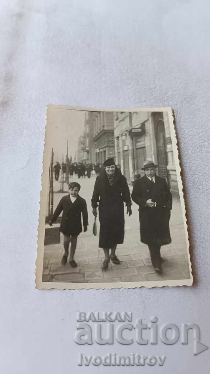 Sofia Photo Man Woman and Boy on a Walk 1938
