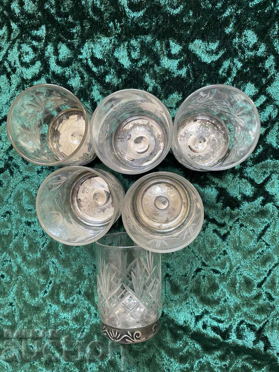 Cești - cristal rusesc 6/4 cm, 6 buc cu preț 41.95 BGN | € 21.45 Cești - cristal rusesc 6/4 cm, 6 buc cu preț 41.95 BGN | € 21.45