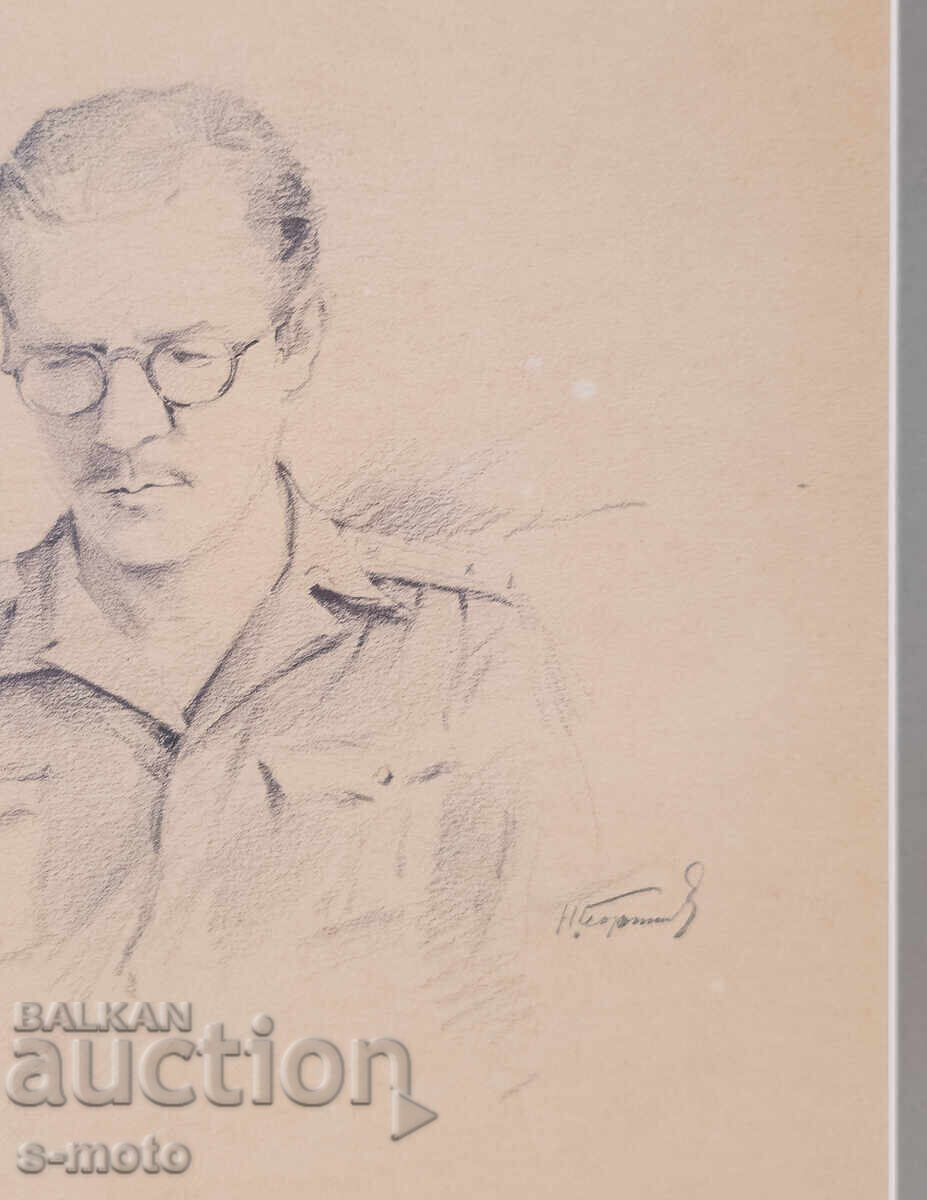 Nikola Georgiev-Dedo Boje (1884 - 1963) Portret, creion - 5