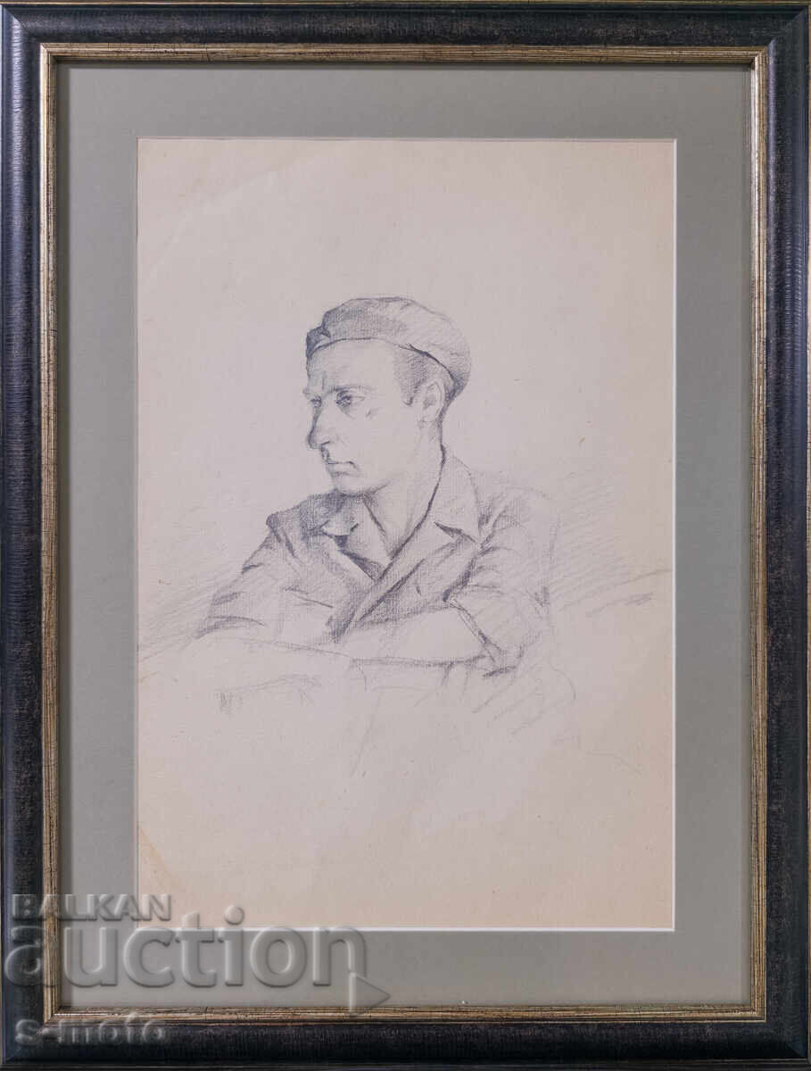 Νικόλα Γκεοργκίεφ-Ντέντο Μπόζε (1884 - 1963) Πορτρέτο, μολύβι με τιμή 500.00 BGN | € 255.65