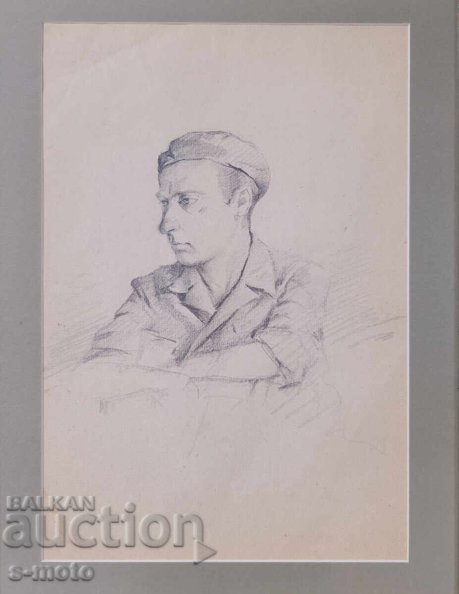 Δημοπρασία Νικόλα Γκεοργκίεφ-Ντέντο Μπόζε (1884 - 1963) Πορτρέτο, μολύβι
