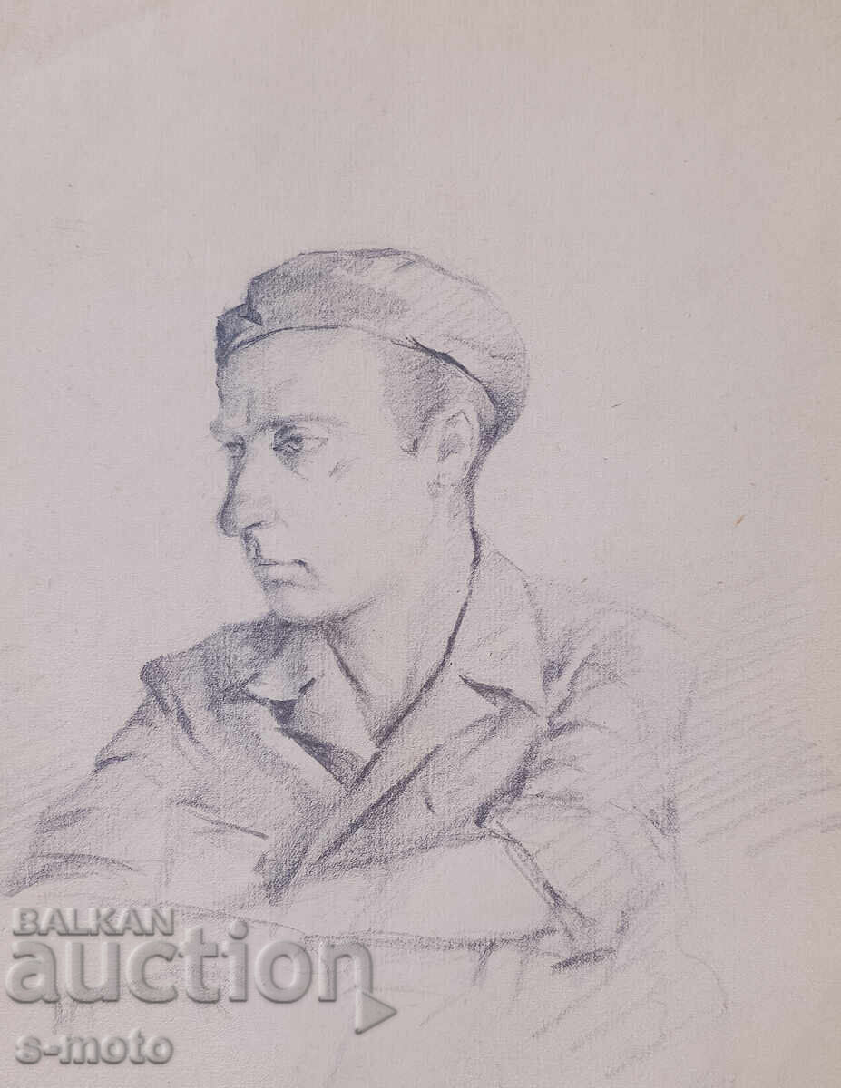 Παράδοση Νικόλα Γκεοργκίεφ-Ντέντο Μπόζε (1884 - 1963) Πορτρέτο, μολύβι