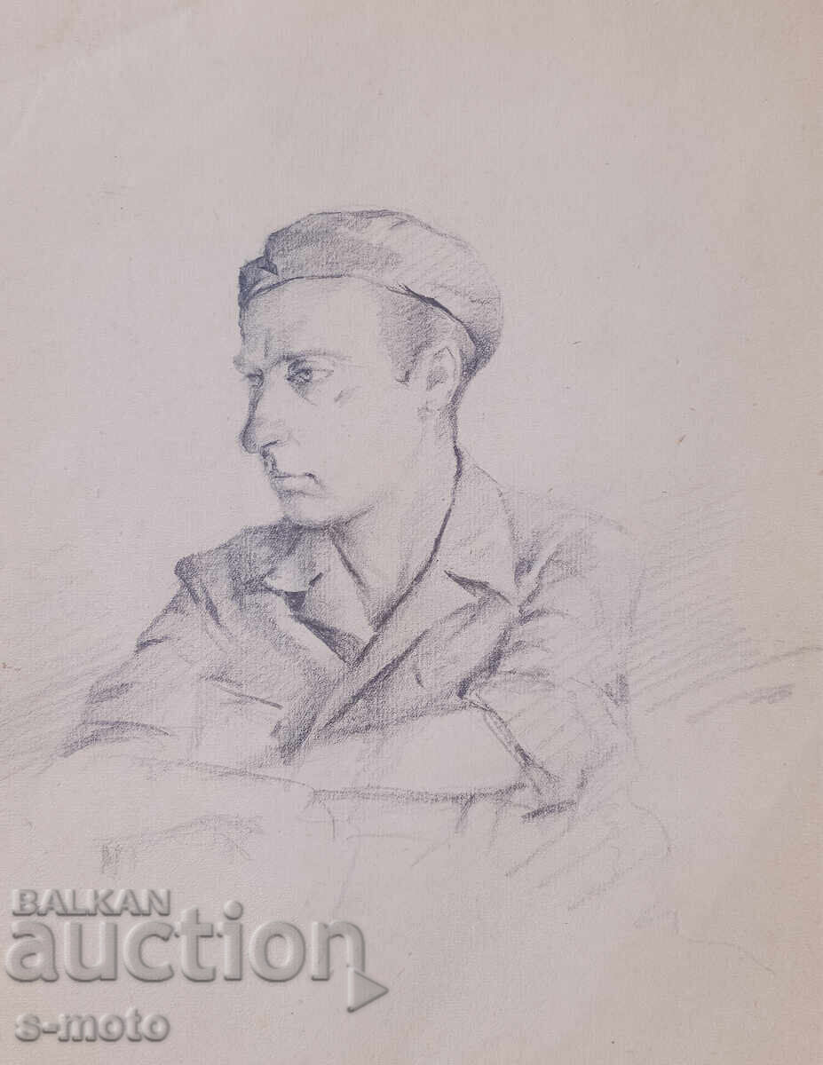 Νικόλα Γκεοργκίεφ-Ντέντο Μπόζε (1884 - 1963) Πορτρέτο, μολύβι - 5